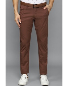 Allen Solly Sport Mens Solid Brown Smart Fit Casual Trousers
