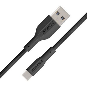 Promate Super Flexible Data and Charge USB-C Cable QC-PD Braided XCord Black