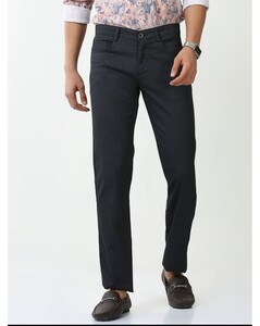 Classic Polo Mens Solid Black Chiesel Fit Trousers