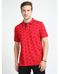 Classic Polo Mens Floral Print Red Slim Fit T Shirt