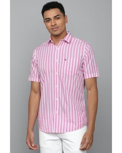 Allen Solly Sport Mens Stripe Pink Slim Fit Casual Shirt