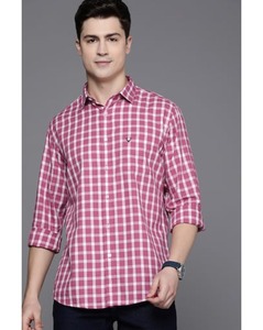 Allen Solly Sport Mens Check Red Slim Fit Casual Shirt