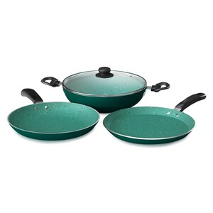 Impex Non Stick Granite Cookware 3pc set Green