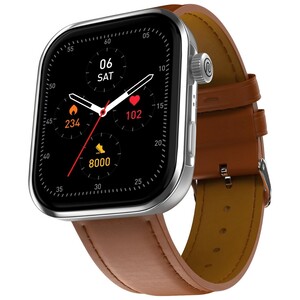 Noise Smart Watch ColorFit Pro 5 Max Leather Classic Silver Brown