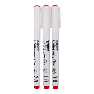 AL Calligraphy Pens White 3s Red