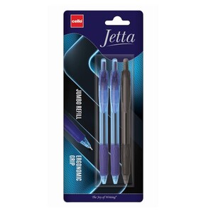 Cello Jetta Ball Pen Bule+Black Set of 3 - 1012417