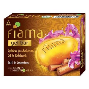 Fiama Gel Bathing Bar - Golden Sandalwood Oil & Patchouli With Conditioners For Soft & Luxurious Skin, 125 G
