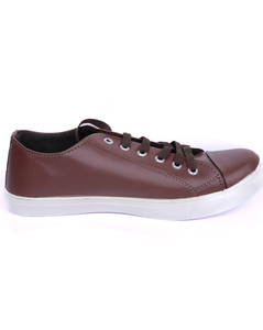 Tom Smith Mens Rexine Brown Lace-Up Casual Shoes