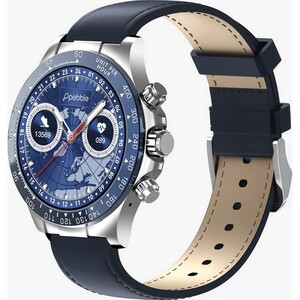 Pebble Smart Watch Zenith Leather Blue