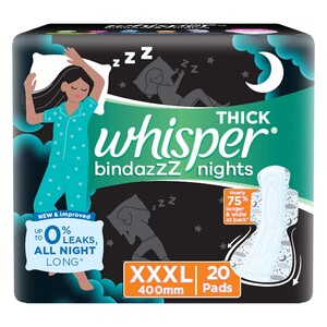 Whisper Ultra Nights Xxxl+, 20 Pcs