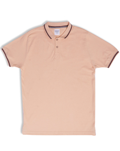 Debackers Mens Regular Fit Peach Solid Polo T-Shirt