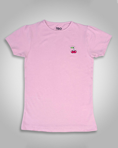Reo Girls Regular Fit Pink Solid T-Shirt