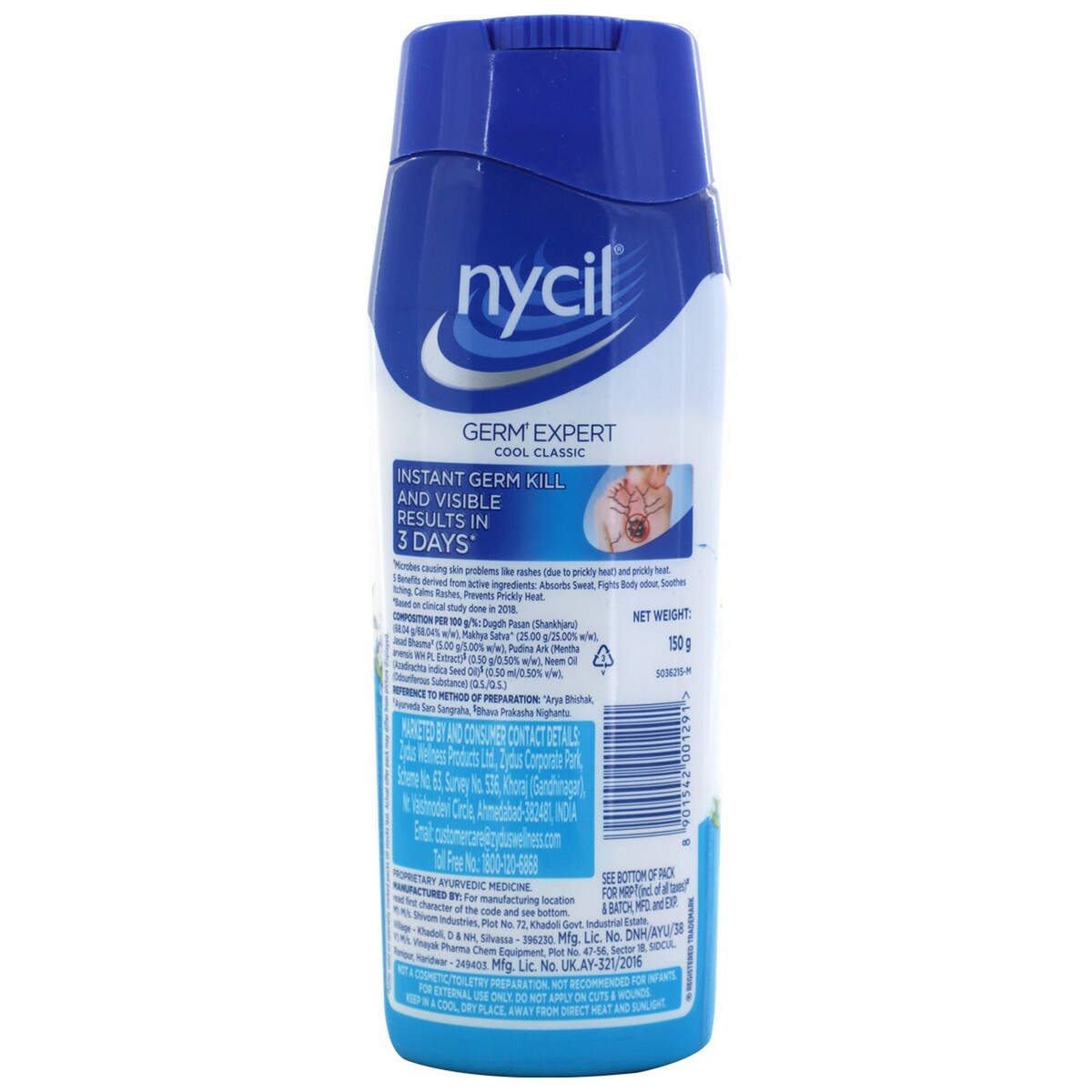 Nycil Prickly Heat Powder Cool Classic 150g
