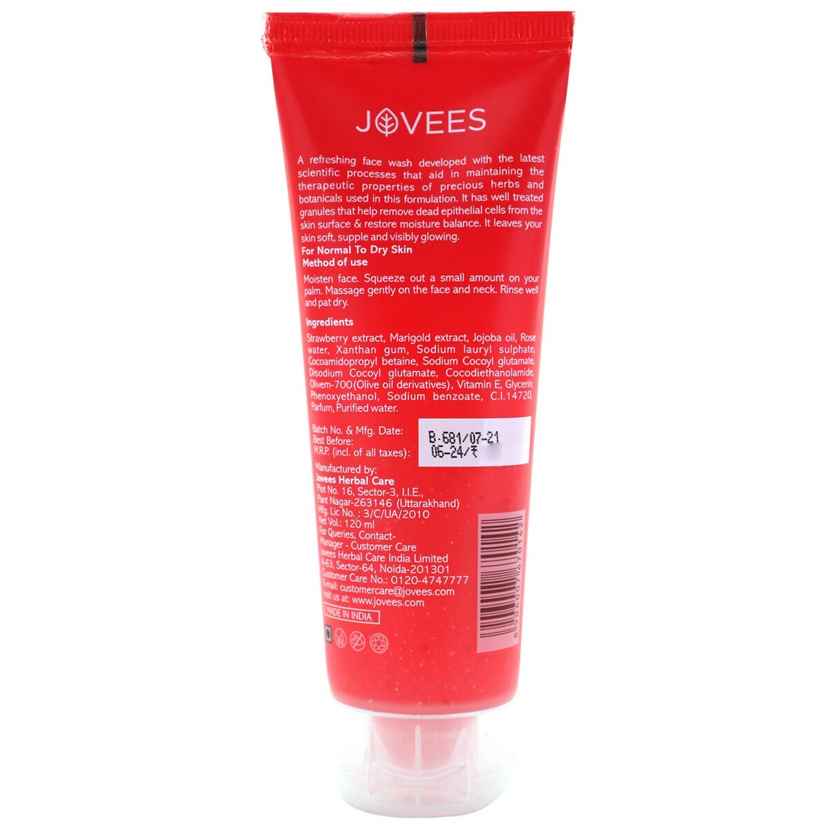 Jovees Face Wash Strawberry 120ml