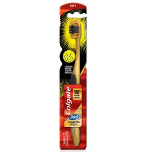 Colgate Toothbrush 360° Charcoal Gold Soft 1 Pc Assorted Colours