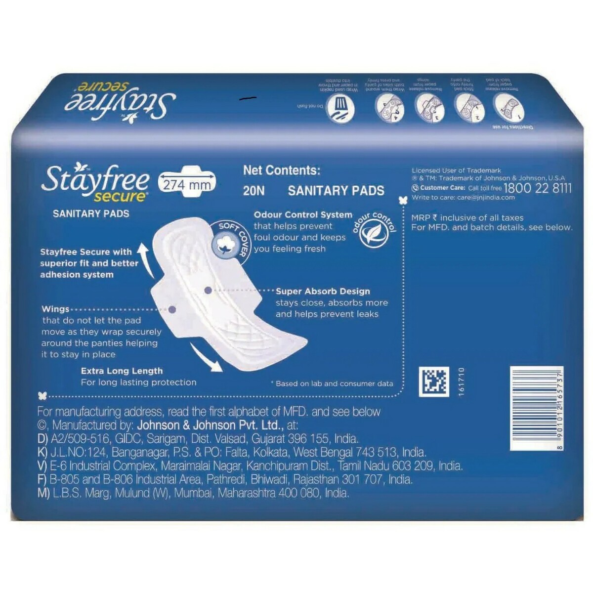 Stayfree Secure XL Wings 20's
