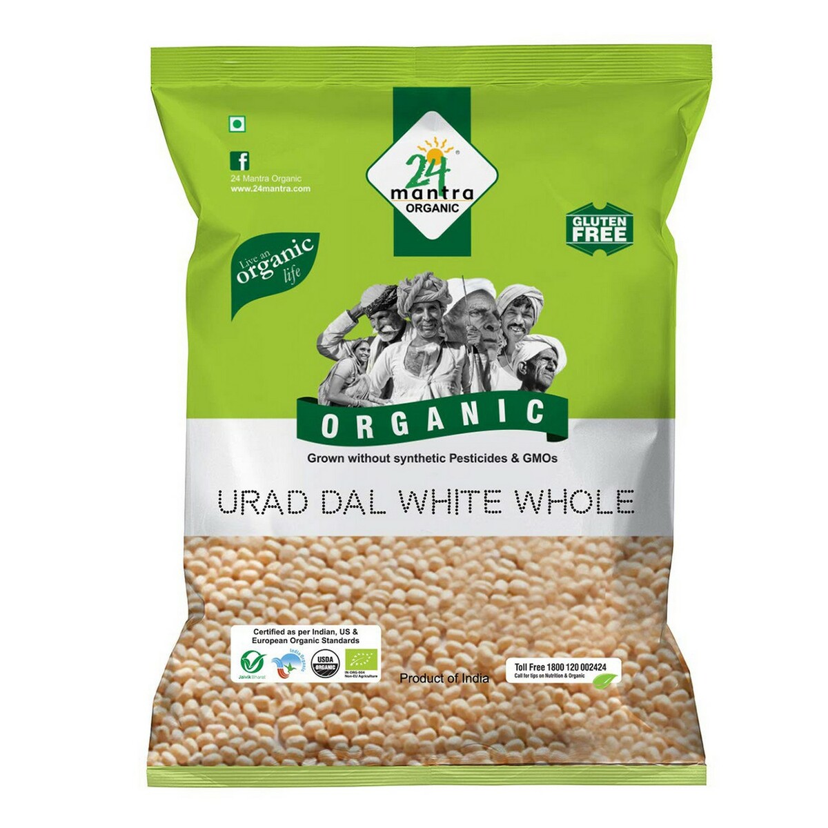 24 Mantra Organic Urad Dal White Whole 500g