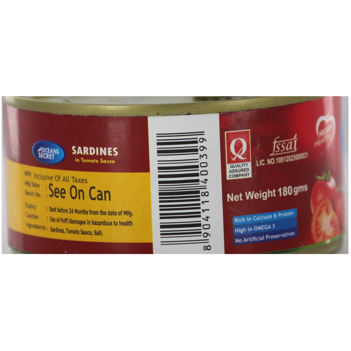 Ocean Secret Sardines In Tomato Sauce 180g