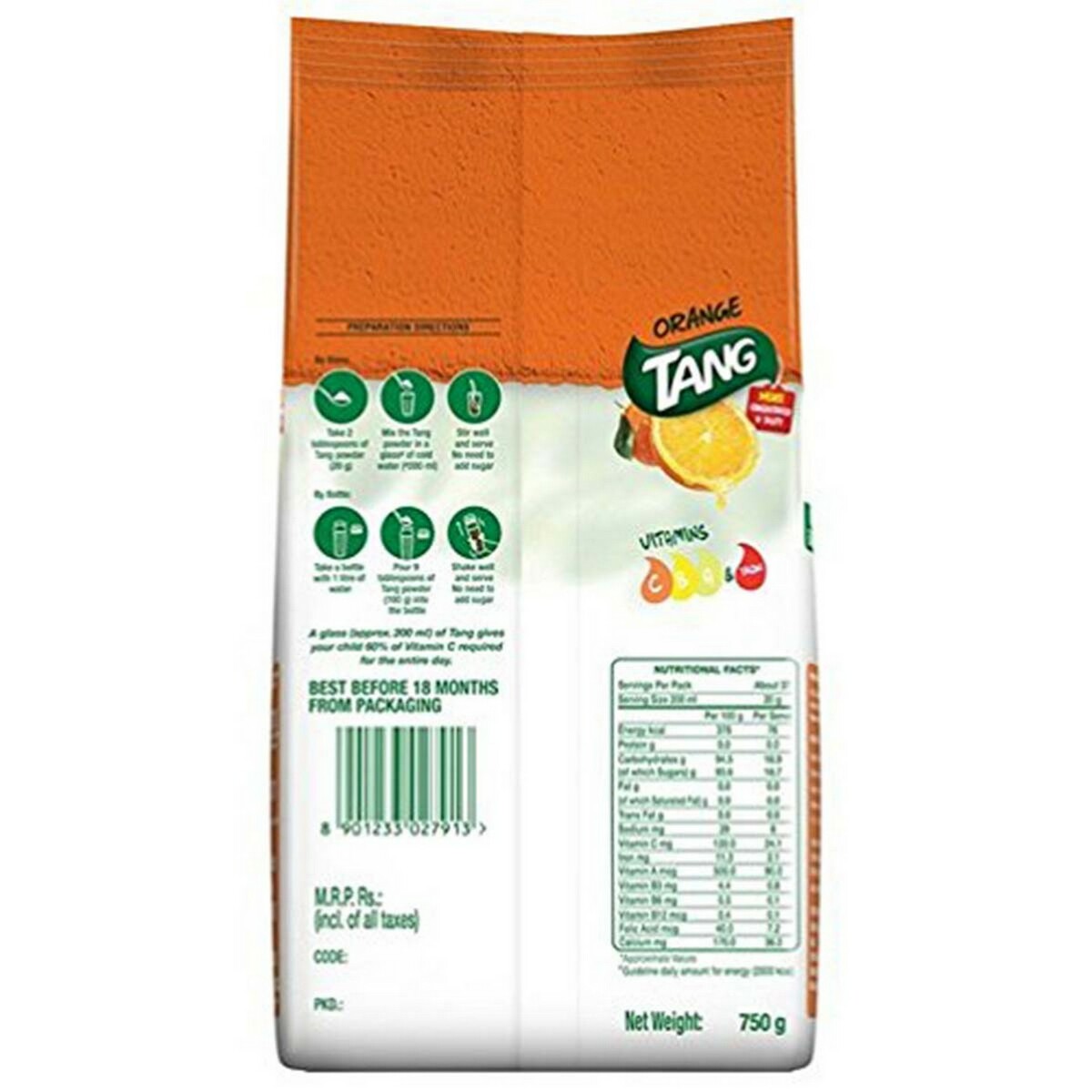 Tang Drink Orange Pouch 750g