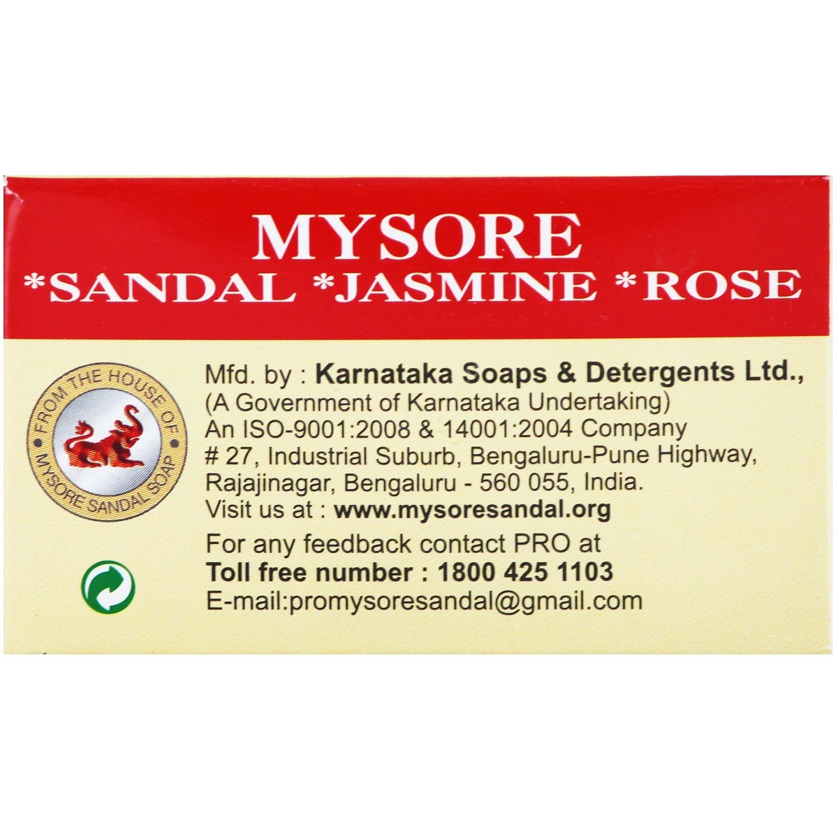 Mysore Sandal Soap Jasmine Rose 3x150g