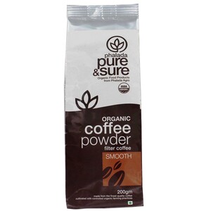 Pure & Sure Organic Coffee Powder Smooth 200g