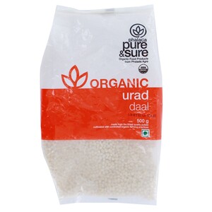 Pure & Sure Organic Urad Daal Whole White 500g