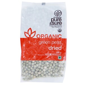 Pure & Sure Organic Green Peas Dried 500g