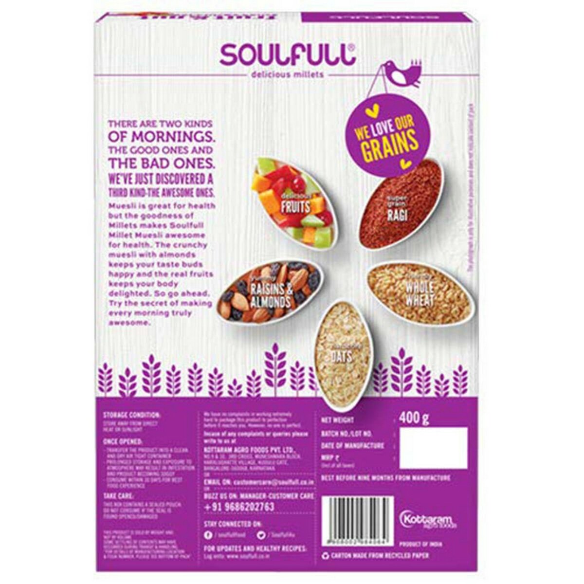 Soulfull Millet Museli Fruity With Almonds 400g