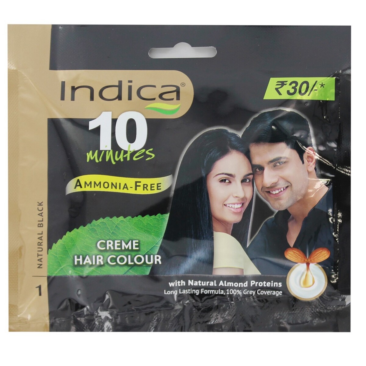Buy Indica Hair Colour 10 Minutes Natural Black 250g Online - Lulu  Hypermarket India