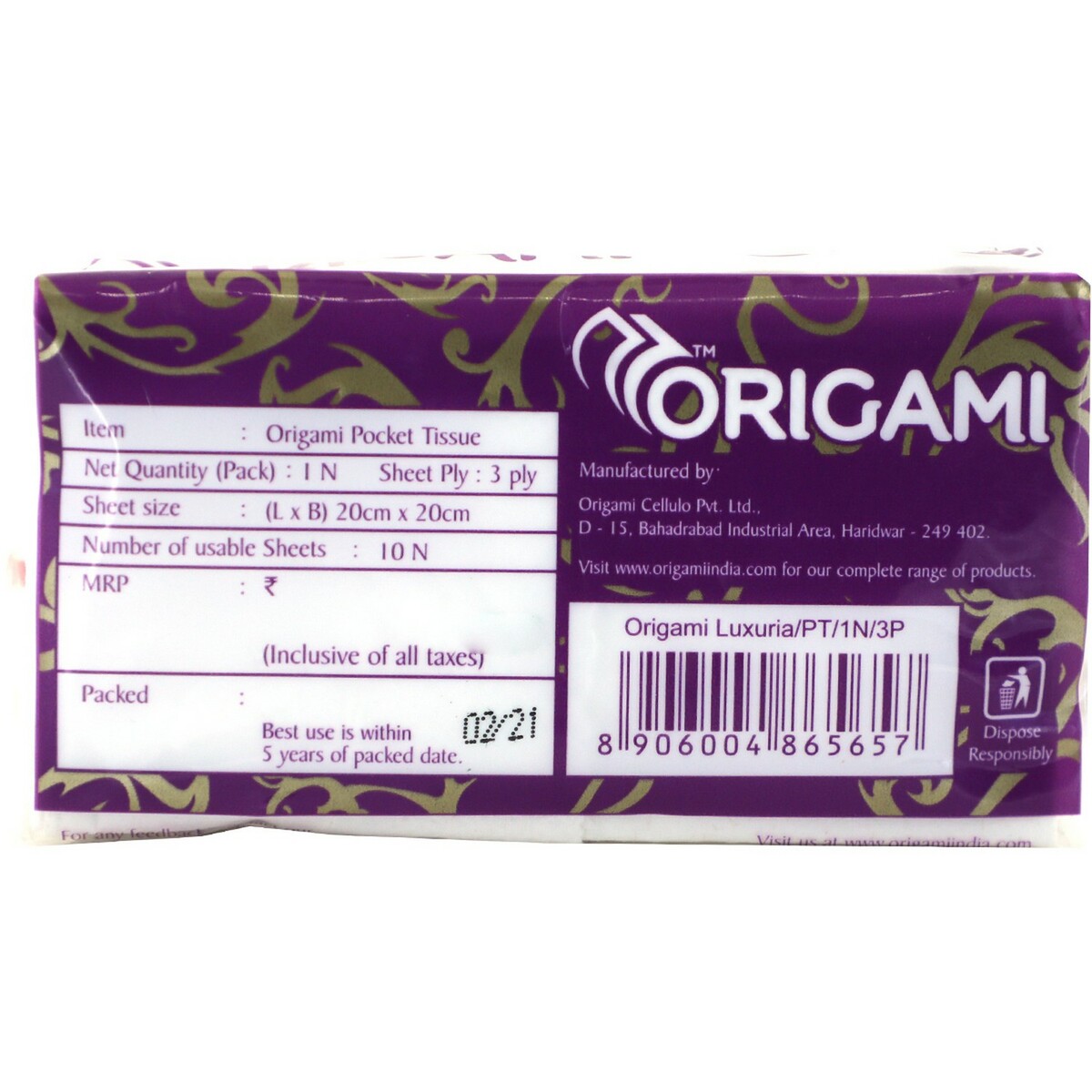 Origami Pocket Tissue 3ply 10's