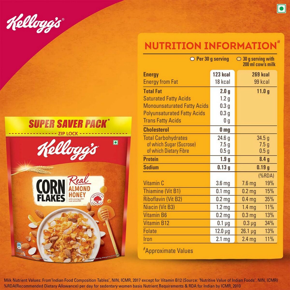 Kellogg's Corn Flake Real Almond & Honey 1kg