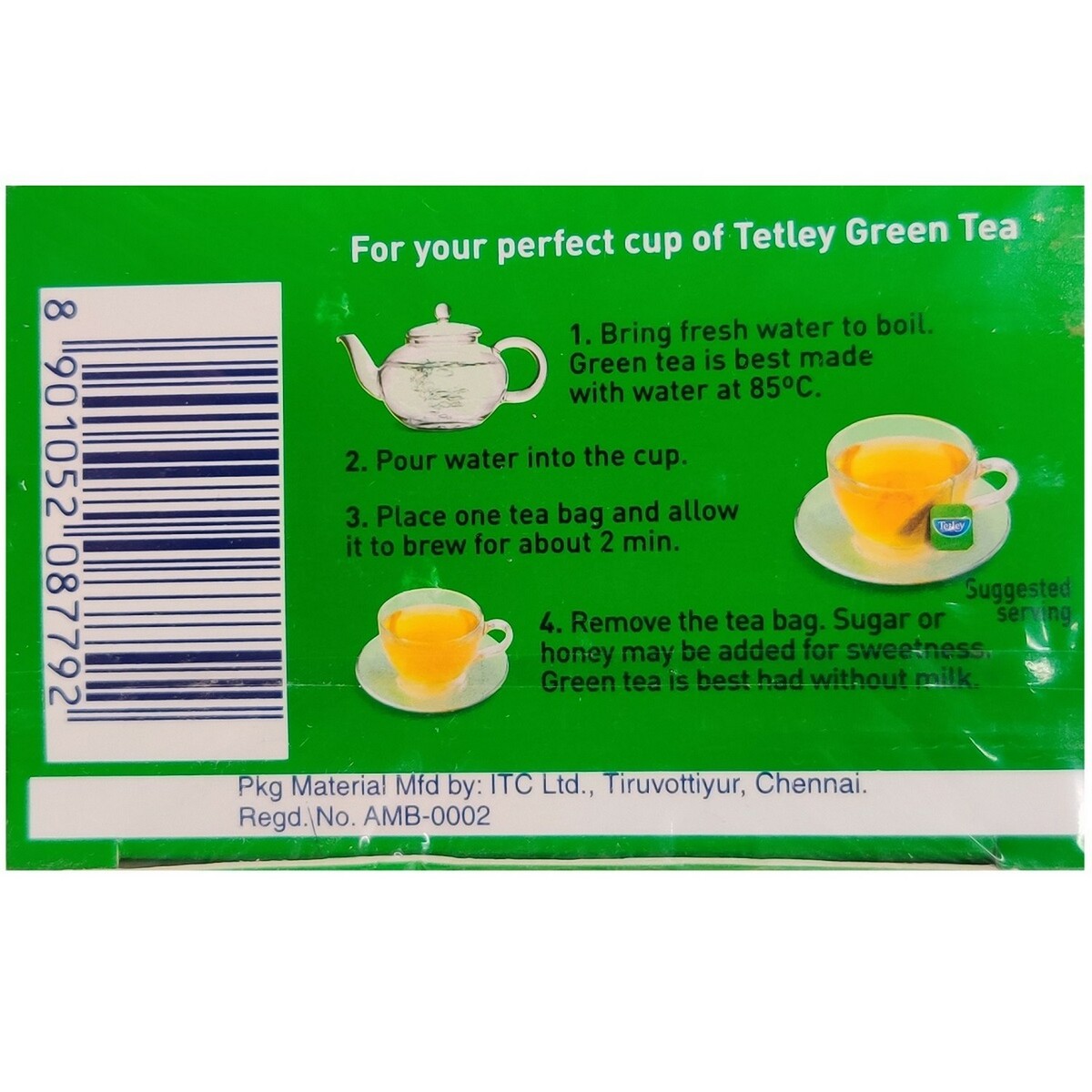 Tata Tetley Green Tea With Ginger, Mint And Lemon 10 Tea Bags