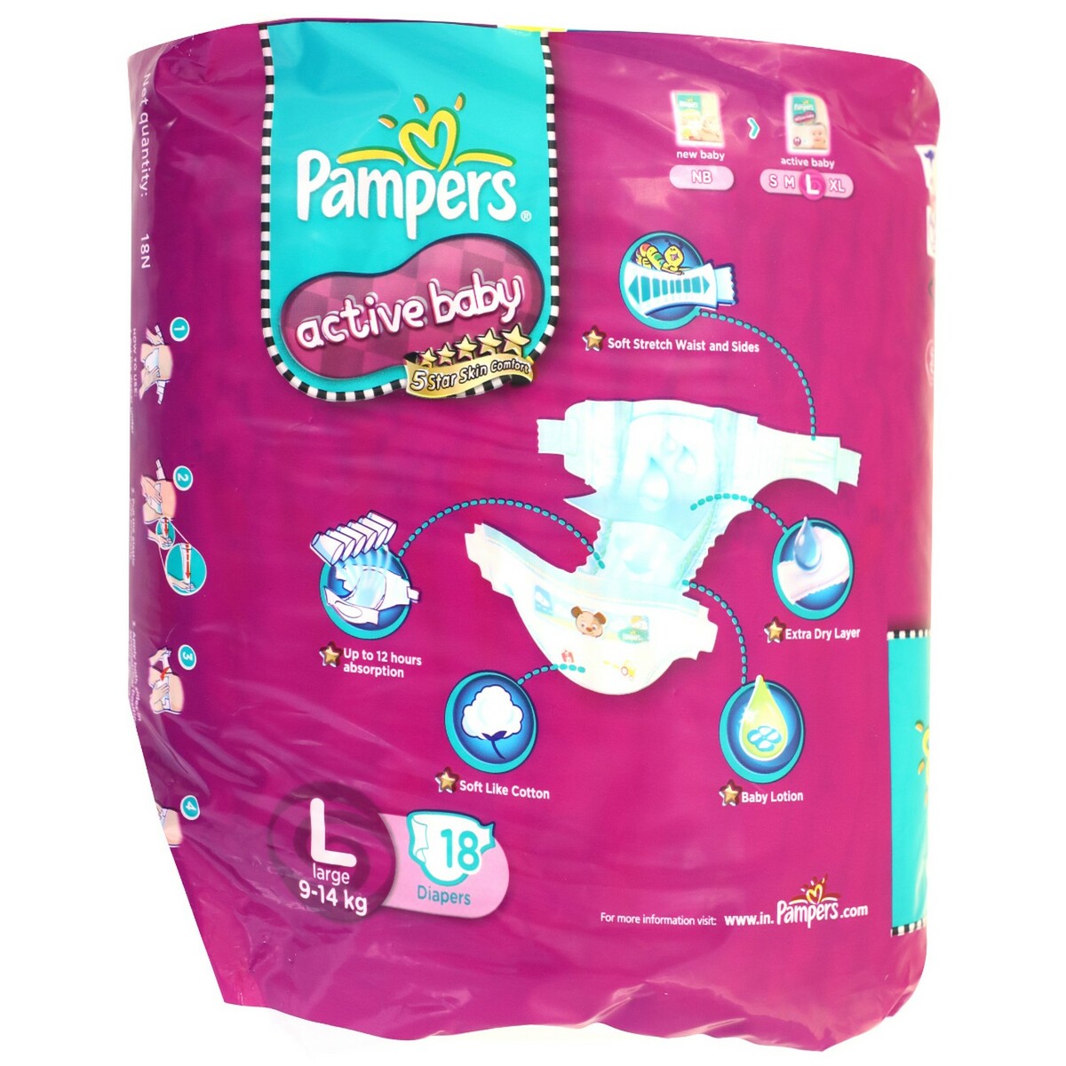 Pampers Diaper Active Baby Large 18's