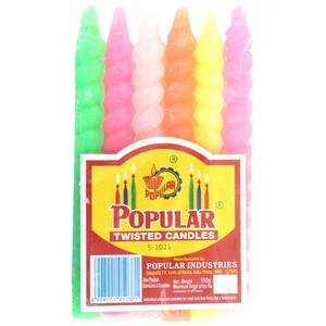 Popular Candle Twisted 150g 6's