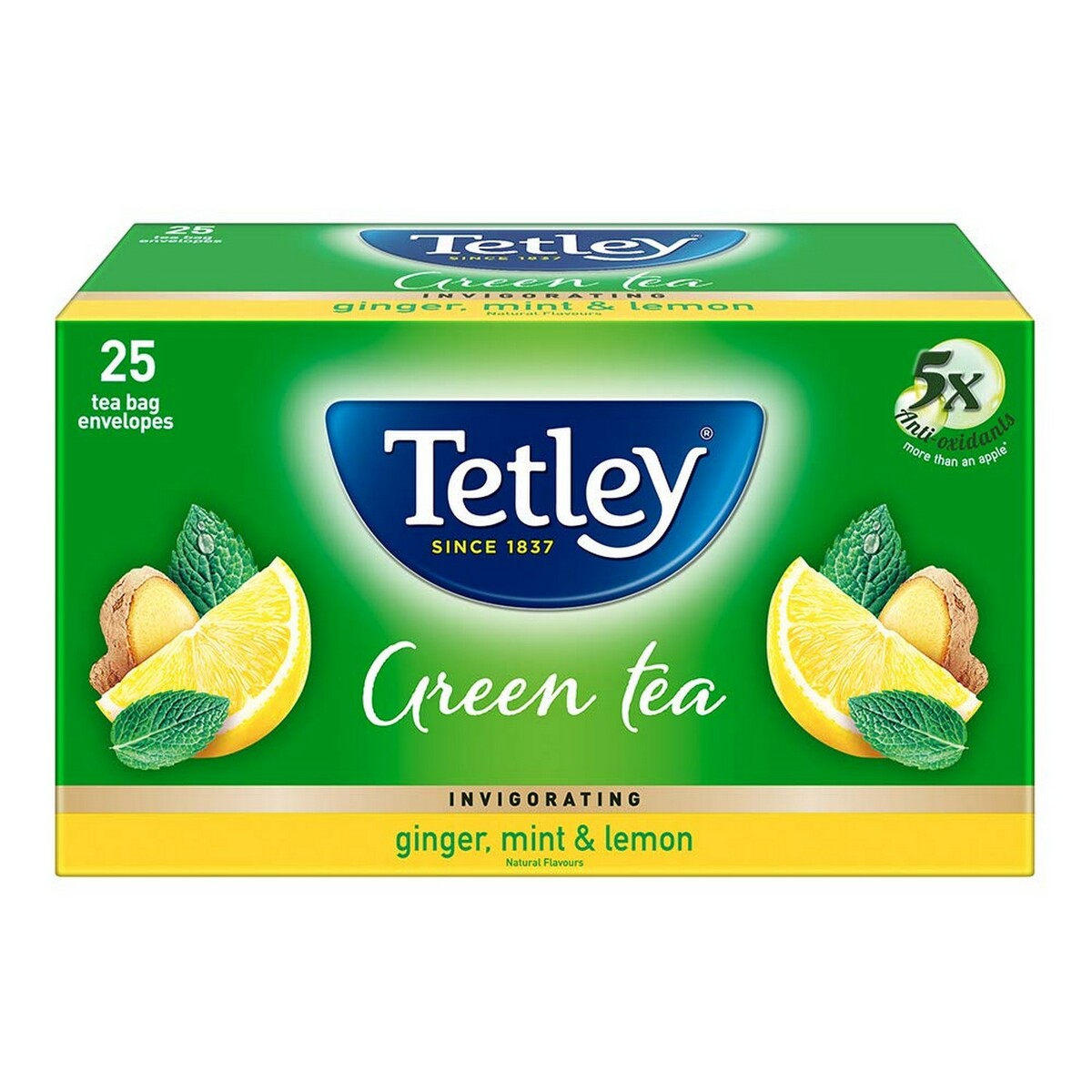 Tata Tetley Green Tea With Ginger, Mint And Lemon 25 Tea Bags