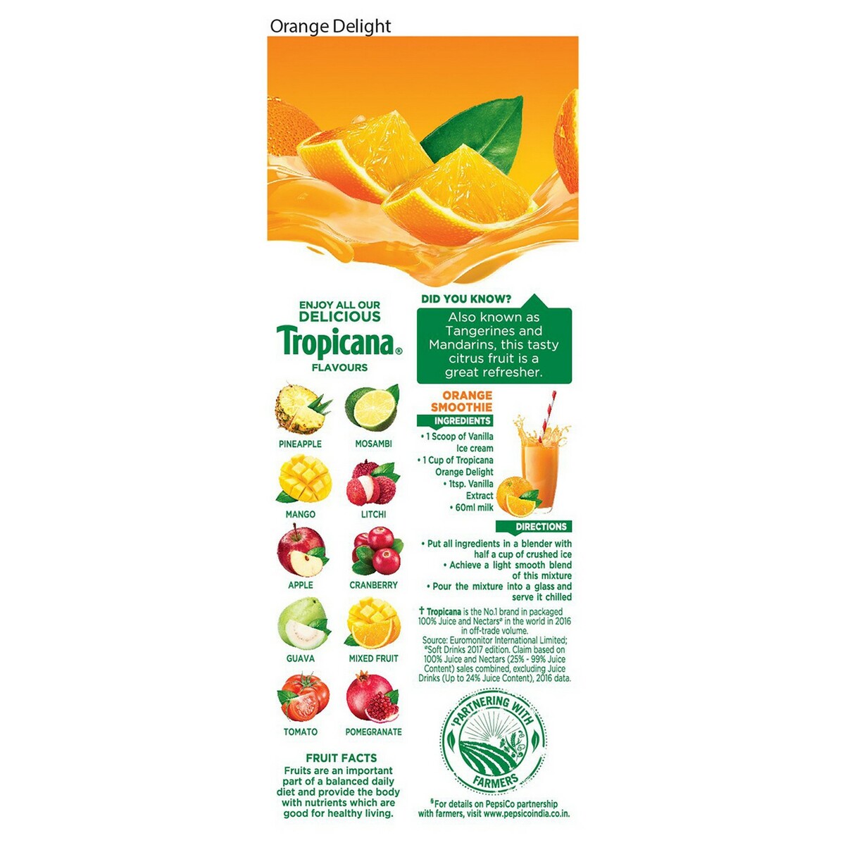 Tropicana Fruit Juice Pure Orange 200ml