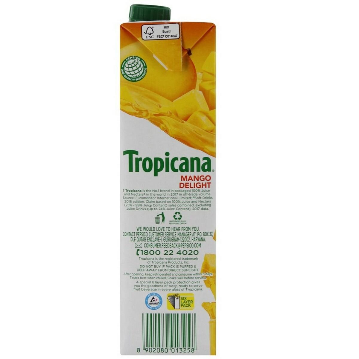 Tropicana Fruit Juice Pure Mango 1Litre
