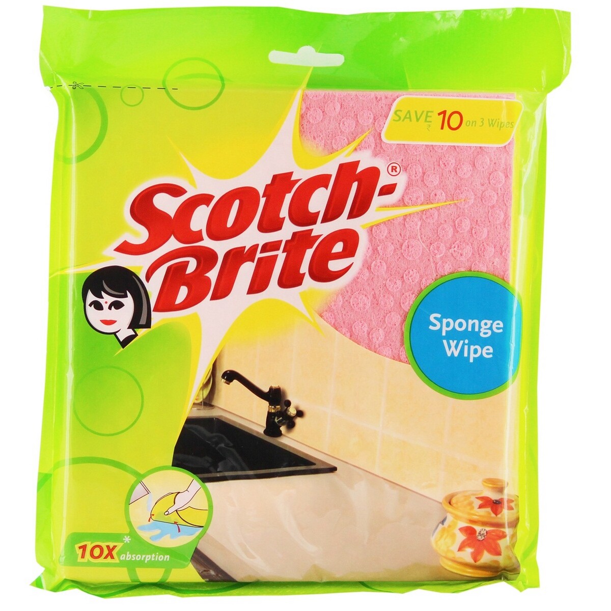 Scotch Brite Sponge Wipes 20 x 17.5 cm 3 Units