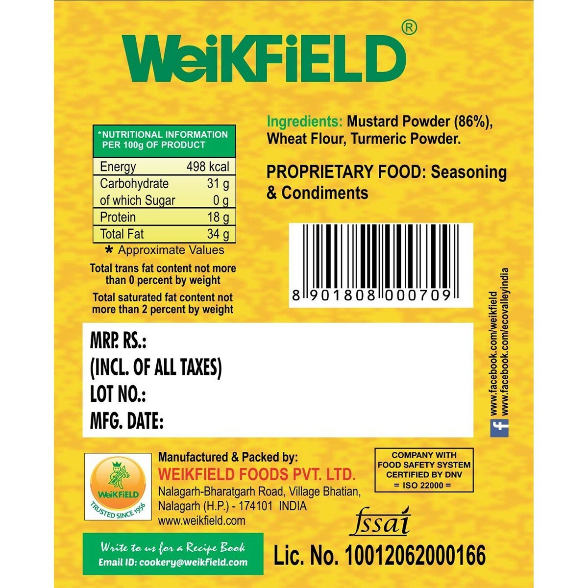Weikfield Mustard Powder 500g PJ