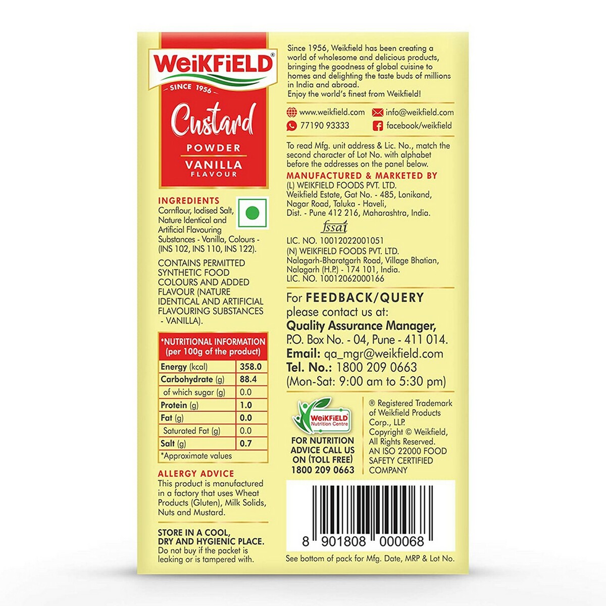 Weikfield Custard Powder Vanilla 100g