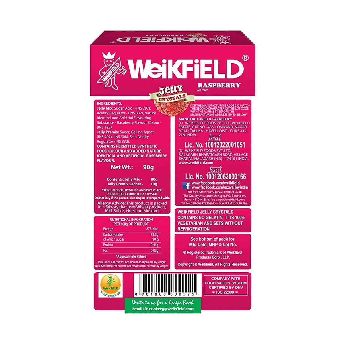 Weikfield Jelly Crystals Raspberry 90g