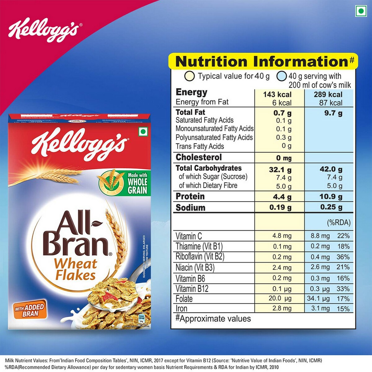 Kellogg's All Bran Wheat Flakes Cereal 425g