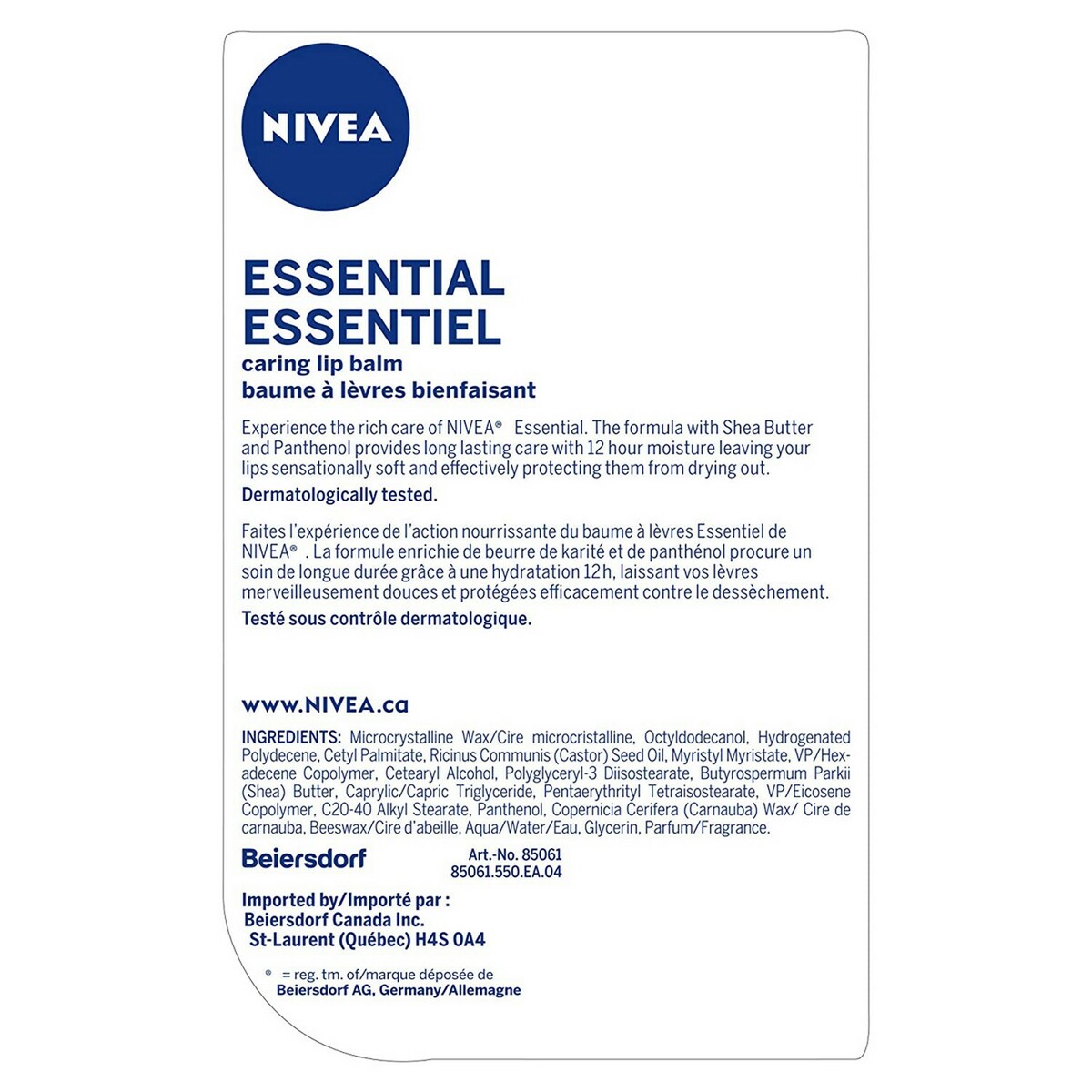Nivea Lip Balm Essential Care 4.8g