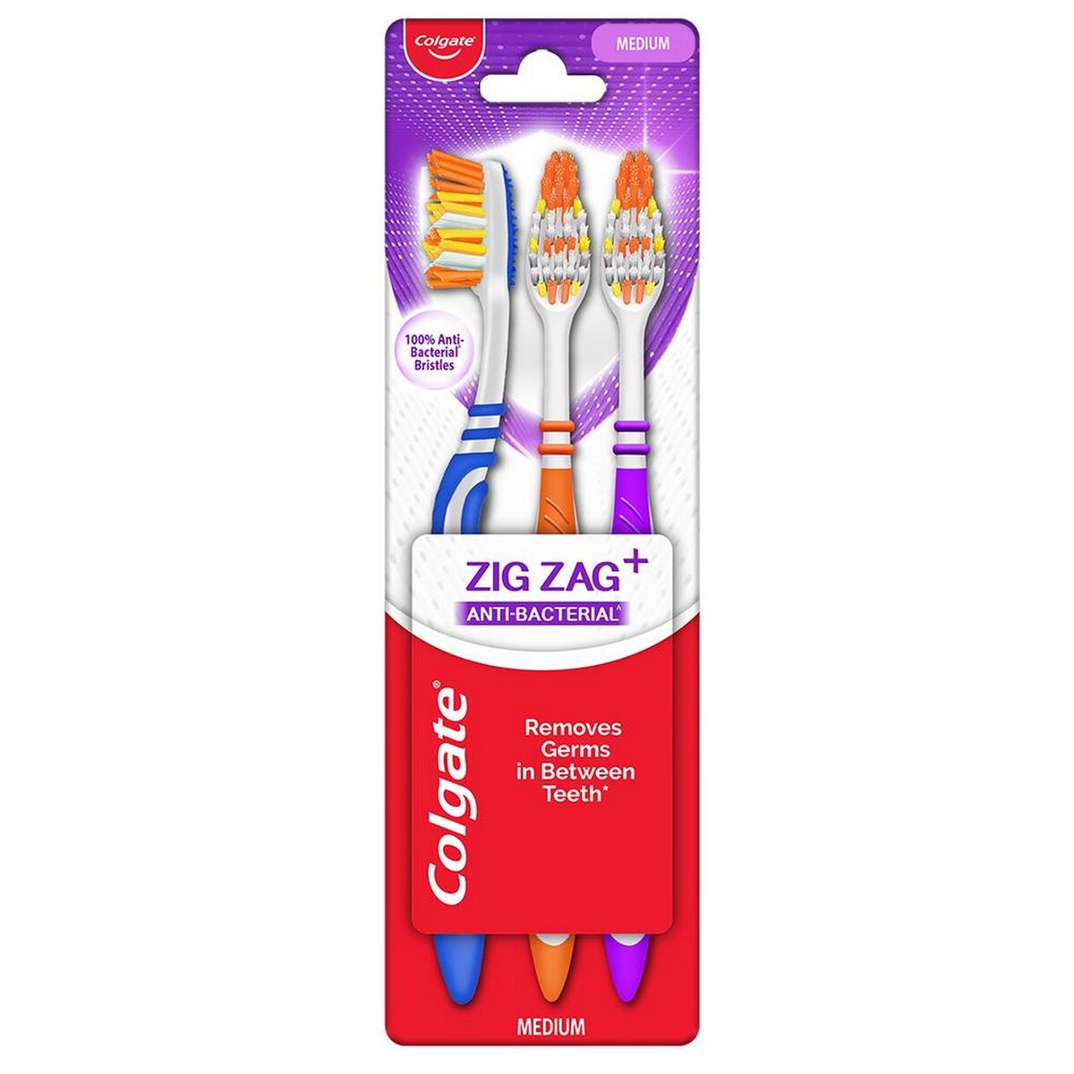 Colgate Toothbrush ZigZag Medium 2 + 1 Free Assorted Colours