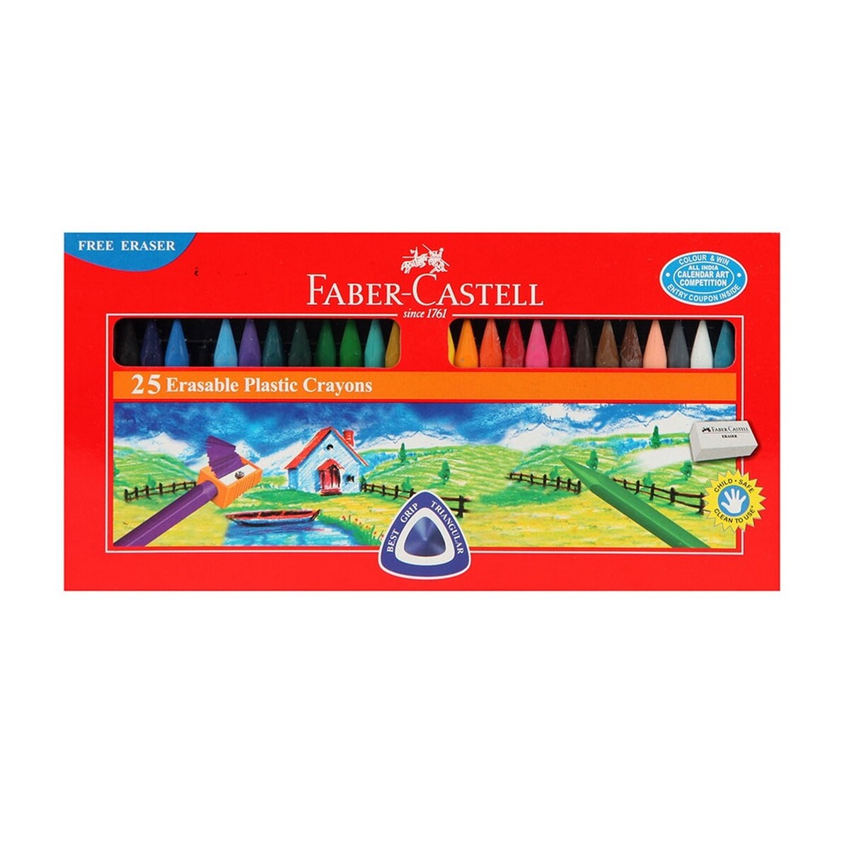 Faber Castell Erasable Plastic Crayons 25 Color 122525