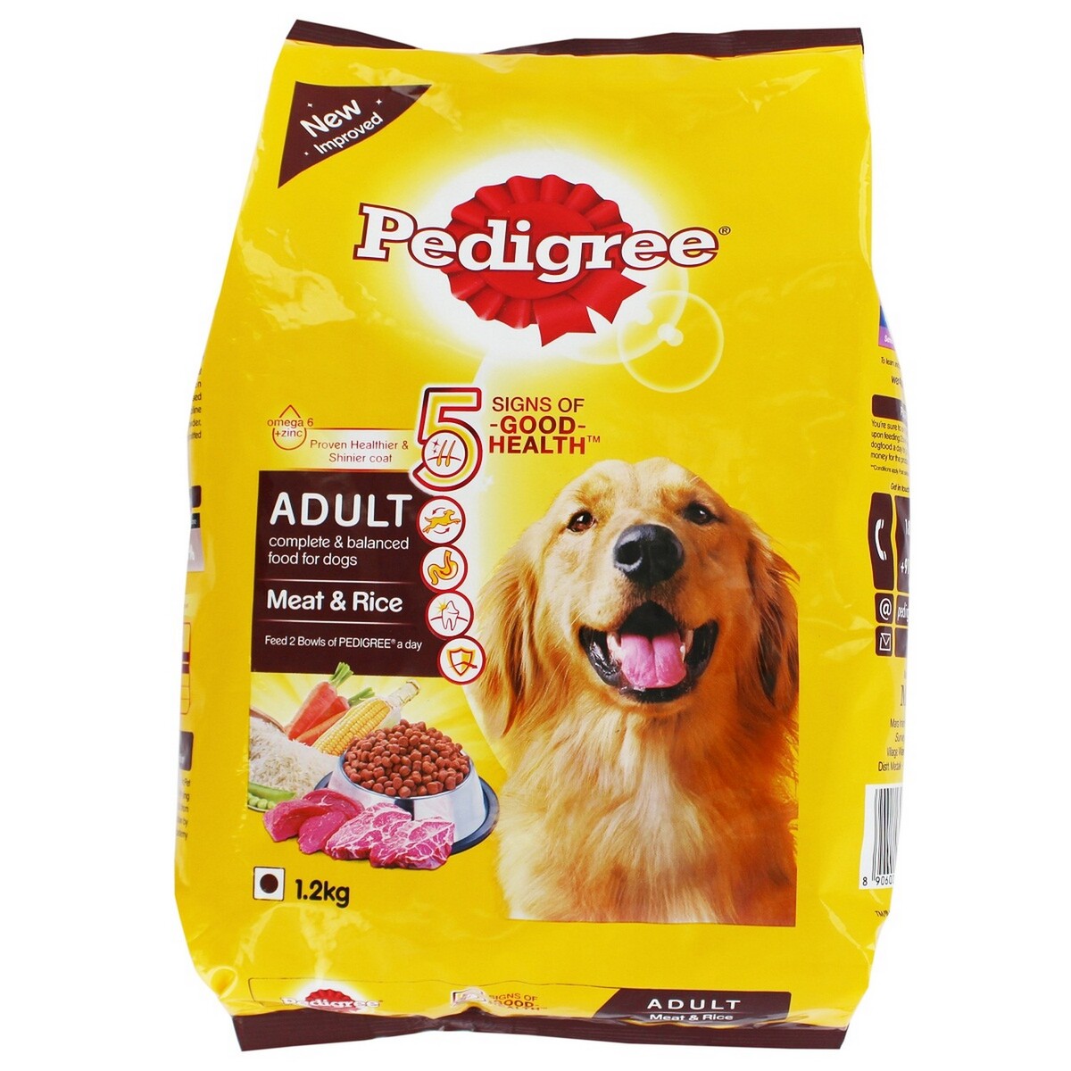 Pedigree Dog Food Adult Meat & Rice 1.2Kg