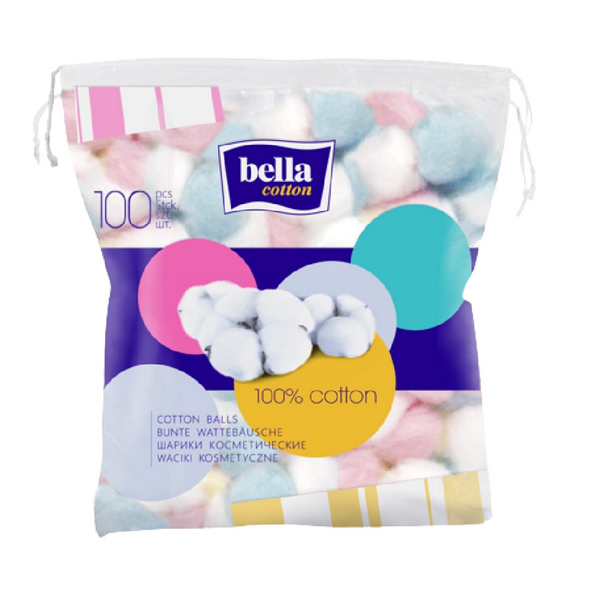 Bella Cosmetic Cotton Balls Colour 100pcs
