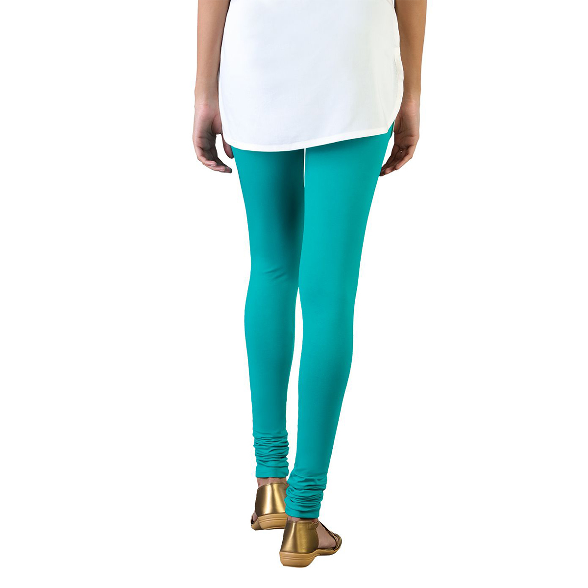 Twin Birds Women Solid Colour Churidar Legging with Signature Wide Waistband - Pool Side