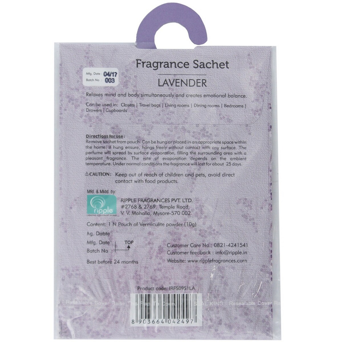 Iris Fragrance Sachet Lavender 10g