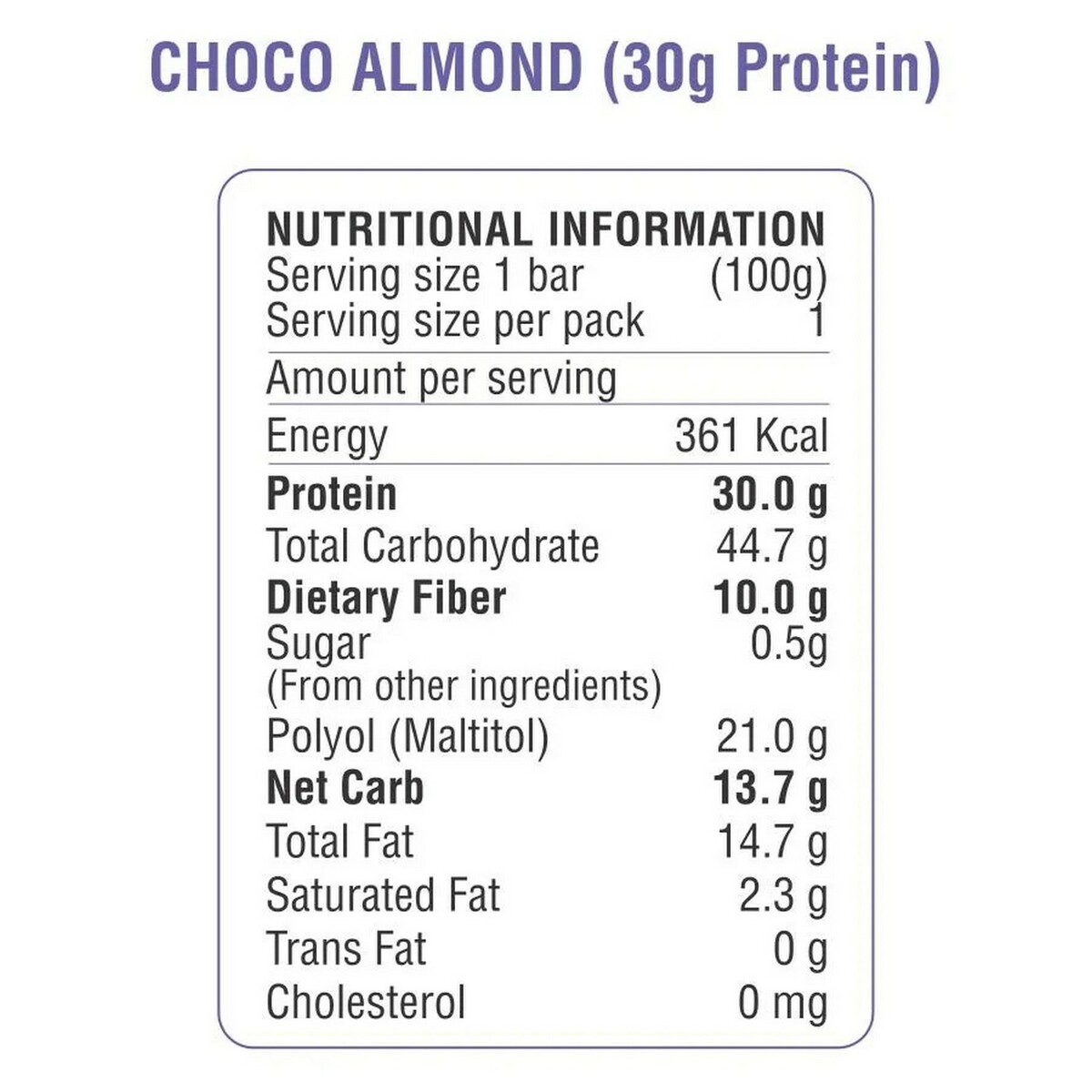 Rite Bite Max Protein Choco Almond 100g
